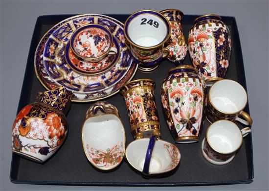 A collection of fifteen small pieces of Royal Crown Derby Japan pattern wares